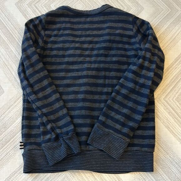 Splendid Boys Grey & Navy Striped Cardigan Button Down Shirt - Size 5/6 - Picture 6 of 6